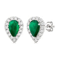 LoDorAr 14K White Gold Diamond Halo Earrings