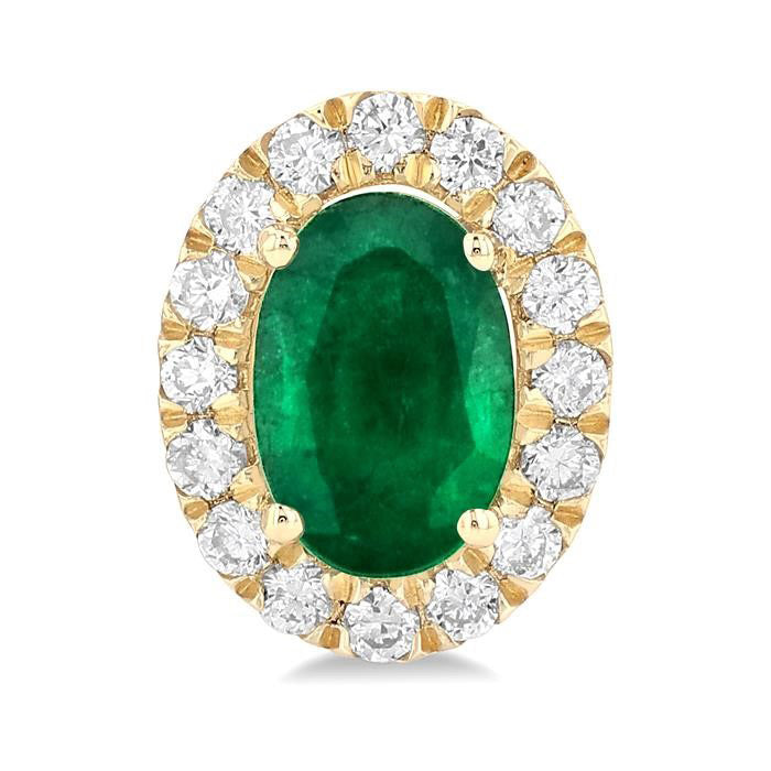 Oval Shape Gemstone & Halo Diamond Earrings