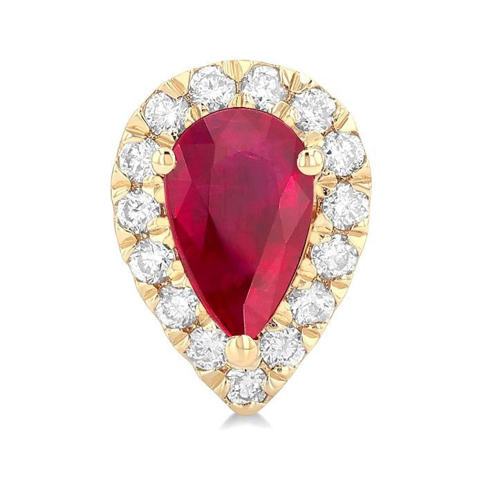 Pear Shape Gemstone & Halo Diamond Earrings