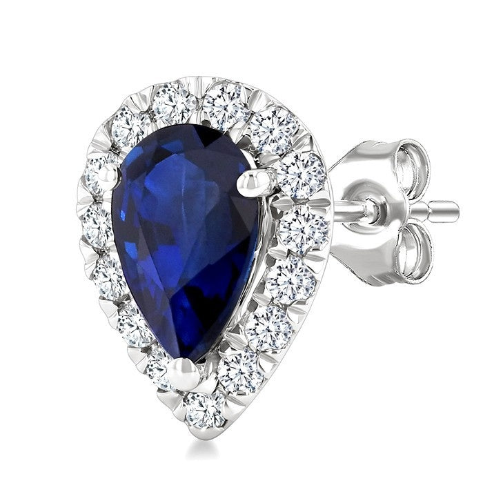 CaVioOn LinElXe 14K White Gold Diamond Halo Earrings