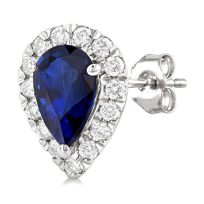CaVioOn LinElXe 14K White Gold Diamond Halo Earrings
