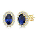 CelDorVer LinIsLys 14K White Gold Diamond Halo Earrings