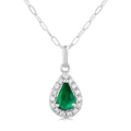 Aurora Pear Shape Gemstone & Halo Diamond Pendant