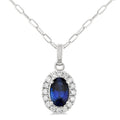 Elysian Oval Shape Gemstone & Halo Diamond Pendant