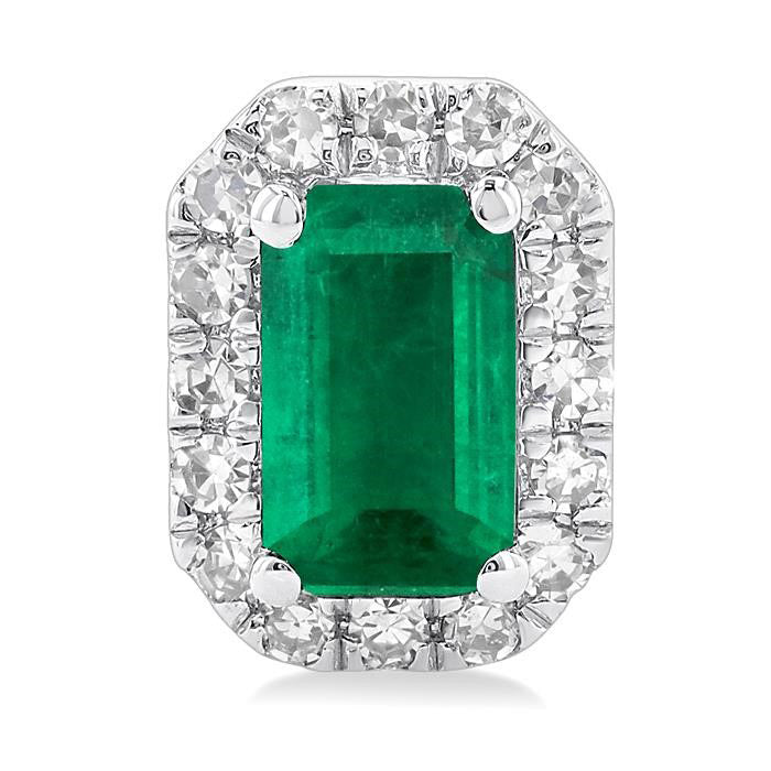 Gemstone & Halo Diamond Stud Earrings