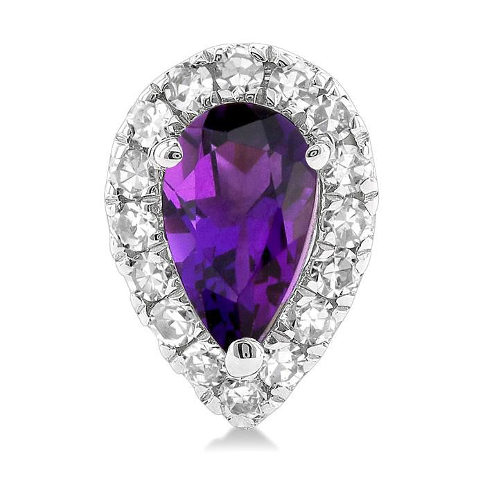 Pear Shape Gemstone & Halo Diamond Earrings