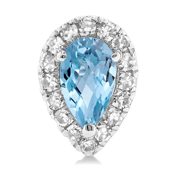 Pear Shape Gemstone & Halo Diamond Earrings