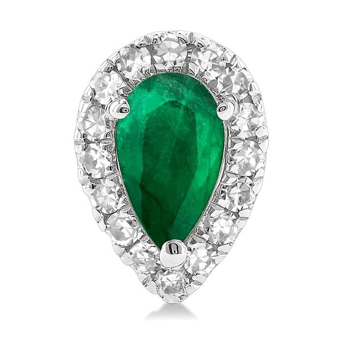 Pear Shape Gemstone & Halo Diamond Stud Earrings