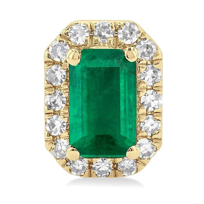 Gemstone & Halo Diamond Stud Earrings