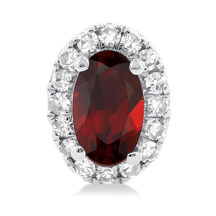 Oval Shape Gemstone & Halo Diamond Earrings