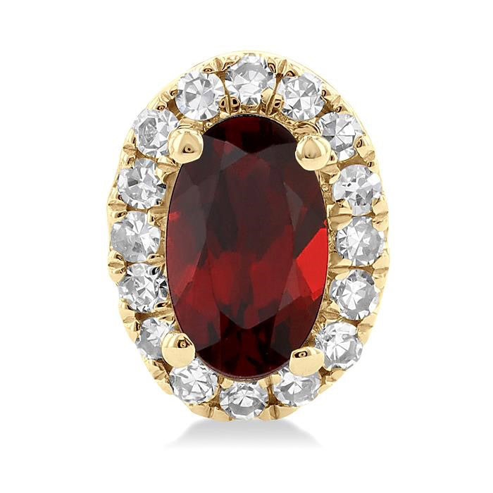 Oval Shape Gemstone & Halo Diamond Earrings