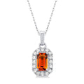 Clover Emerald Shape Gemstone & Halo Diamond Pendant