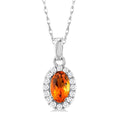 Nimbus Oval Shape Gemstone & Halo Diamond Pendant