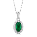 Sable Oval Shape Gemstone & Halo Diamond Pendant