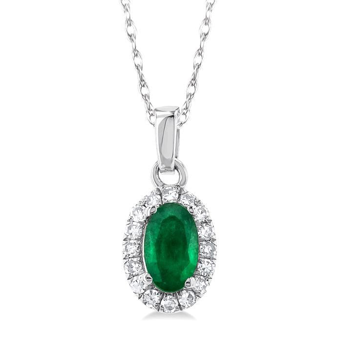 Sable Oval Shape Gemstone & Halo Diamond Pendant