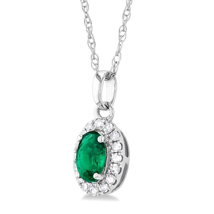 Sable Oval Shape Gemstone & Halo Diamond Pendant