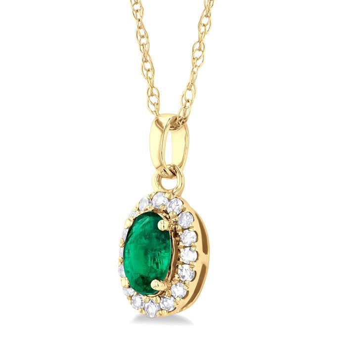 Zephyr Oval Shape Gemstone & Halo Diamond Pendant