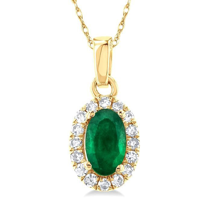 Zephyr Oval Shape Gemstone & Halo Diamond Pendant