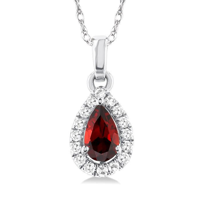 Zephyr Pear Shape Gemstone & Halo Diamond Pendant