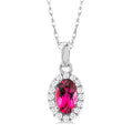 Nova Oval Shape Gemstone & Halo Diamond Pendant