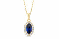 Umber Prairie Oval Shape Gemstone & Halo Diamond Pendant