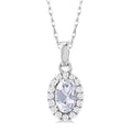 Majesty Oval Shape Gemstone & Halo Diamond Pendant