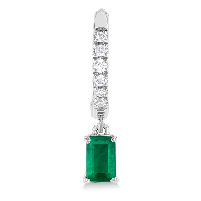Gemstone & Petite Diamond Huggie Fashion Earrings