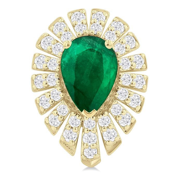 Pear Shape Gemstone & Diamond Earrings