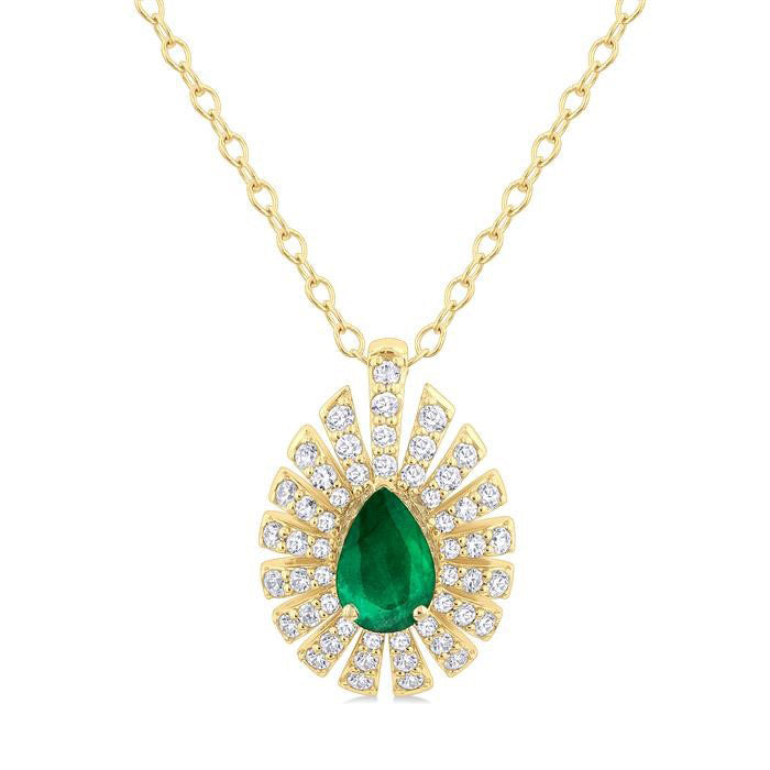 Elysian Pear Shape Gemstone & Diamond Pendant