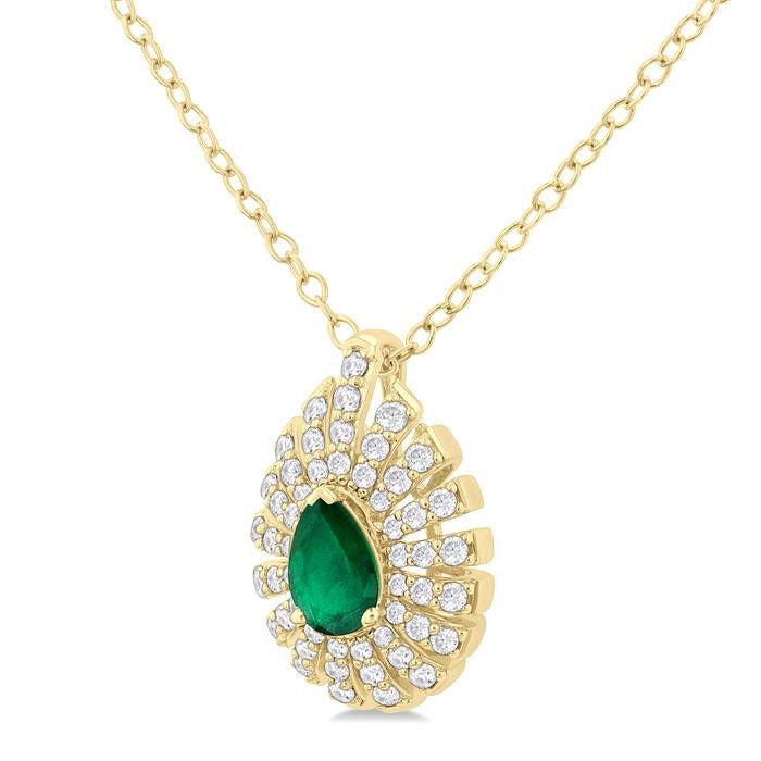 Elysian Pear Shape Gemstone & Diamond Pendant