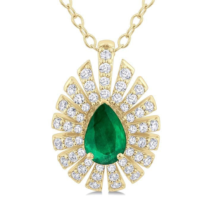 Elysian Pear Shape Gemstone & Diamond Pendant
