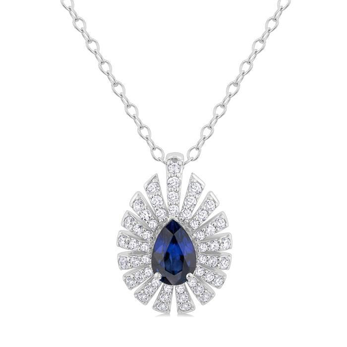 Luna Pear Shape Gemstone & Diamond Pendant