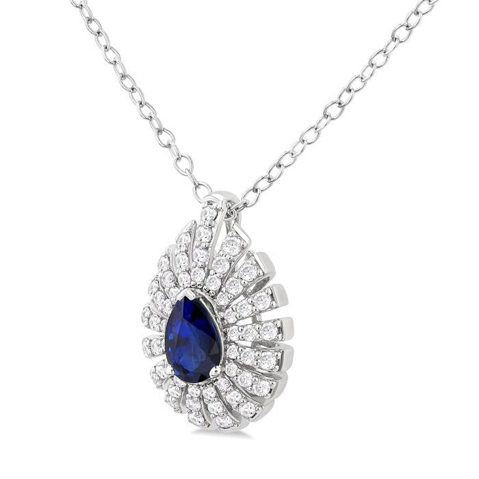 Luna Pear Shape Gemstone & Diamond Pendant