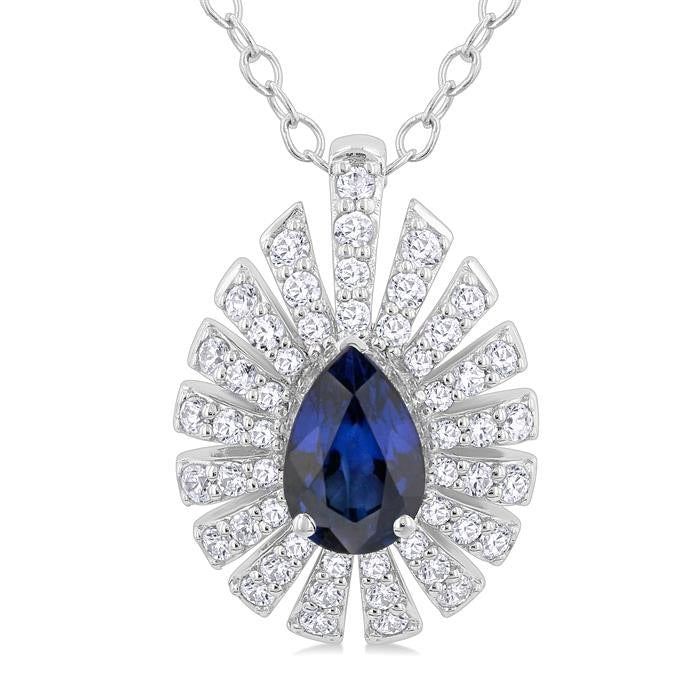 Luna Pear Shape Gemstone & Diamond Pendant