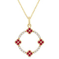 Sonata Clover Circle Gemstone & Diamond Pendant