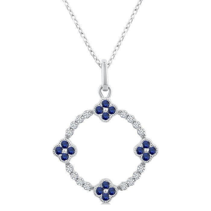 Nimbus Clover Circle Gemstone & Diamond Pendant