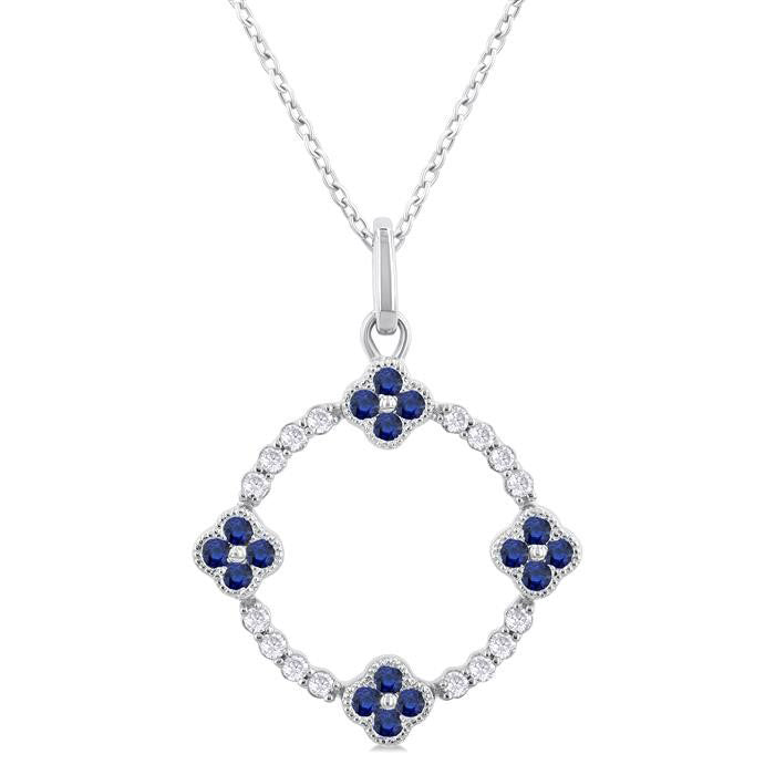 Nimbus Clover Circle Gemstone & Diamond Pendant