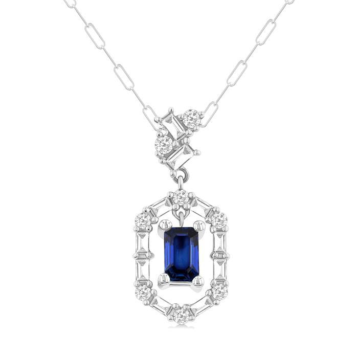 Ember Emerald Shape Gemstone & Diamond Fashion Pendant