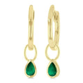 Pear Shape Bezel Set Gemstone Huggie Fashion Earrings