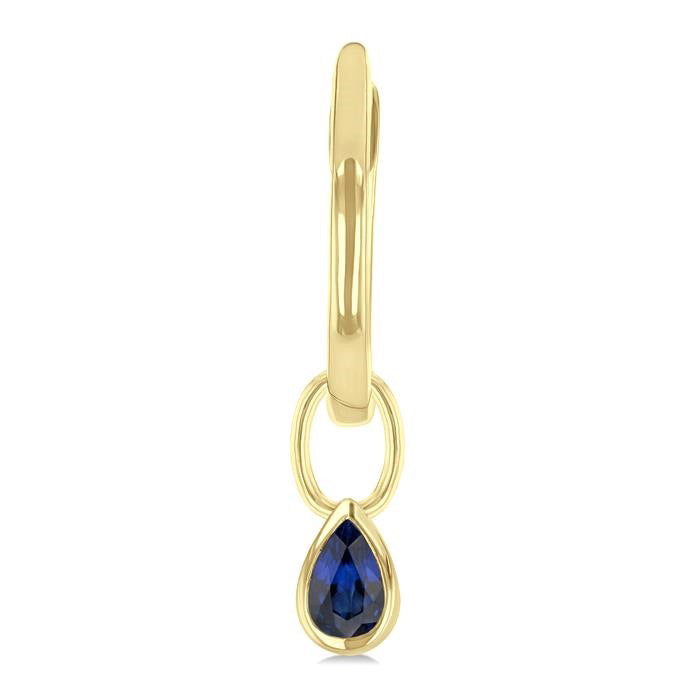 Pear Shape Bezel Set Gemstone Huggie Fashion Earrings