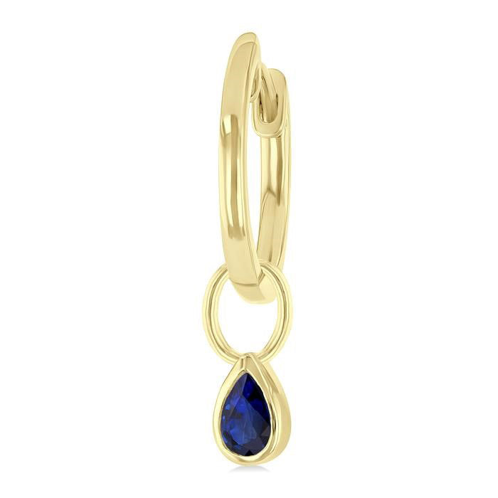 Pear Shape Bezel Set Gemstone Huggie Fashion Earrings