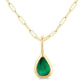 Tempest Pear Shape Bezel Set Paperclip Gemstone Fashion Pendant