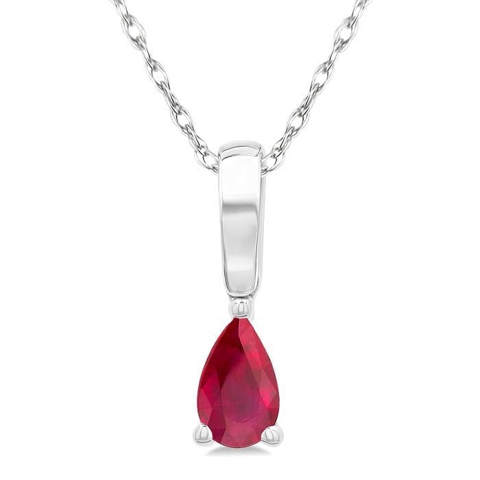 Aurora Pear Shape Gemstone Solitaire Pendant