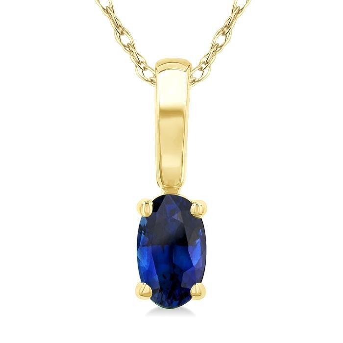 Cascade Oval Shape Gemstone Solitaire Pendant