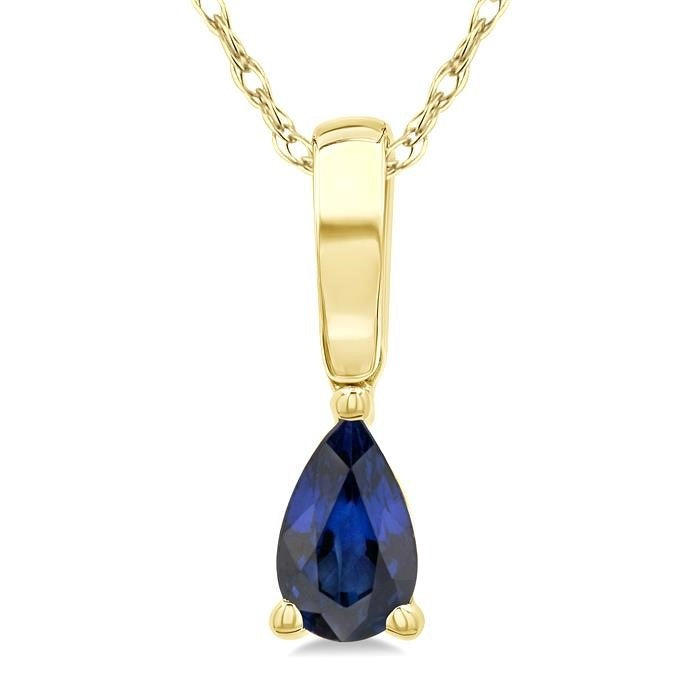 Zephyr Pear Shape Gemstone Solitaire Pendant