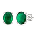 Oval Shape Gemstone Stud Earrings
