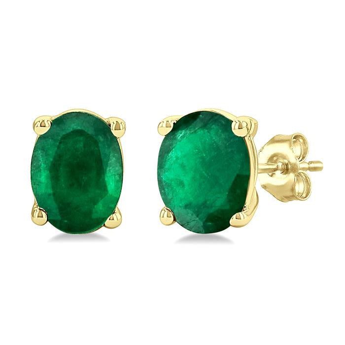 Oval Shape Gemstone Stud Earrings