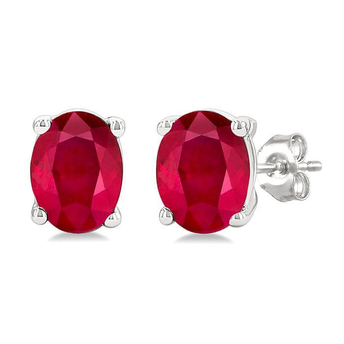 Oval Shape Gemstone Stud Earrings