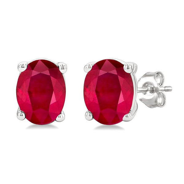 Oval Shape Gemstone Stud Earrings
