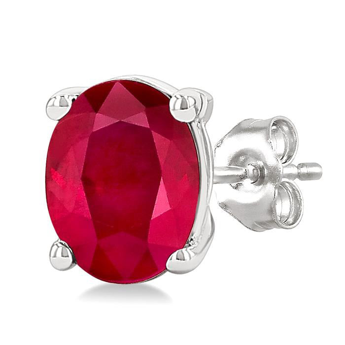 Oval Shape Gemstone Stud Earrings